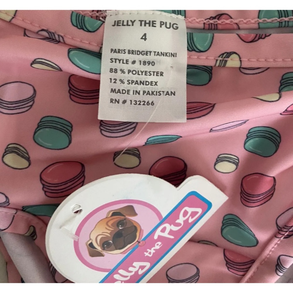 NWT Girl's JELLY THE PUG Tankini Swimsuit Bikini 4T - Picture 7 of 7